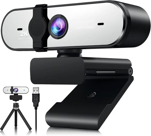 كاميرا ويب مع الضوء والترايبود ، غطاء خصوصية كامل الكاميرا HD PC ، دوران 360 درجة ، سطوع قابل للتعديل (كاميرا ويب 1080 بكسل) in Saudi Arabia