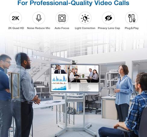 كاميرا ويب مع الضوء والترايبود ، غطاء خصوصية كامل الكاميرا HD PC ، دوران 360 درجة ، سطوع قابل للتعديل (كاميرا ويب 1080 بكسل) in Saudi Arabia