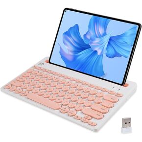 لوحة مفاتيح Bluetooth اللاسلكية Xuangui مع حامل لأجهزة iPad اللوحي والهاتف ، 2.4 جيجا هرتز/BT5/BT3 ، تصميم صامت لللمس الناعم ، 79-KEYs محمولة ، متوافقة مع Window/Mac OS/Android/iOS/PC Computer (أسود) in Kuwait