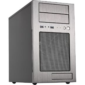 Silverstone Tek Micro-ATX Mini-DTX, Mini-ITX Mid Tower Computer Case with Aluminum Front Panel and Steel Body TJ08B-E - Black in Kuwait