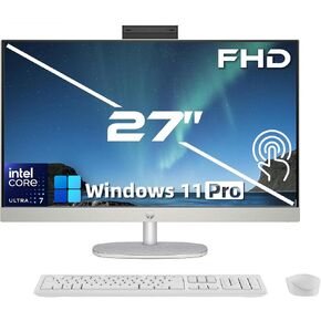 HP 27" FHD Touchscreen Business All-in-One Desktop Computer, Intel 12-core Ultra 7 155U (Beats i7-1355U), Wireless KB & Mouse, Wi-Fi 6, Windows 11 Pro, for Home or Work(32 GB RAM | 2 TB SSD) in Kuwait