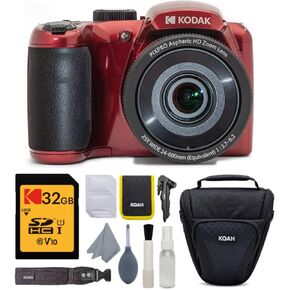 Kodak PIXPRO AZ255 Astro Zoom 16MP Digital Camera (White) - High-Resolution Photography with 25X Optical Zoom - Perfect Point-and-Shoot Camera Bundle with 32GB Memory Card and Camera Case (3 Items) in Kuwait
