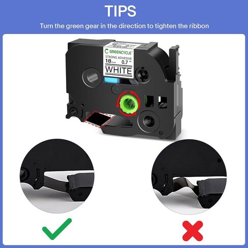 Greencycle قوة إضافية لعلامة شريط Tze-S241 18mm 0.7 "أبيض مغلفة متوافق مع الأخ p-touch Tzes241 Tz-S241 Tze TZ 3/4 بوصة أسود على شريط تسمية بيضاء ل PTD400 PTD410 PTD600 ، 5 حزمة in Kuwait