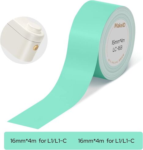 Makeid L1-C Maker Tape تعبئة ، 9 ملم × 4M (0.35 "× 13 ') ، استبدال شريط الملصقات الحراري المستمر ، مقاوم للماء ، ملصق ذاتي in Kuwait