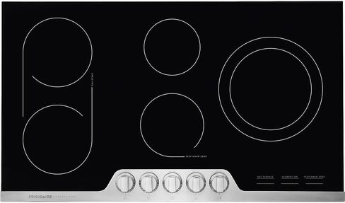 Frigidaire Professional 36 Inch Electric Range, Ceramic Glass 5-Burner Flat with Stainless Steel Trim, FPEC3677RF Cooktop in Saudi Arabia