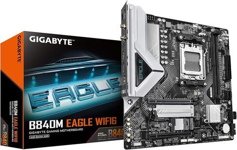 Gigabyte B840M Eagle wifi6 AMD Socket AM5 ، M-ATX ، DDR5 ، 2x M.2 ، PCIe 4.0 ، USB 3.2 Gen 1 ، WiFi6 ، 2.5GBE LAN ، EZ-LATCH in Saudi Arabia