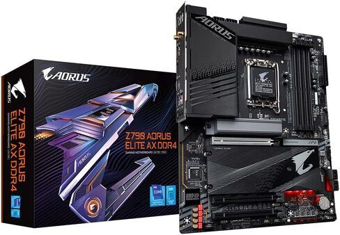 GIGABYTE Z790 AORUS ELITE AX DDR4 Intel LGA 1700 ATX Motherboard, 4x DDR4 ~128GB, 3x PCI-E x16, 4x M.2, 4x SATA, 5x USB 3.2, 1x USB-C, 4x USB 2.0 (Renewed) in Saudi Arabia