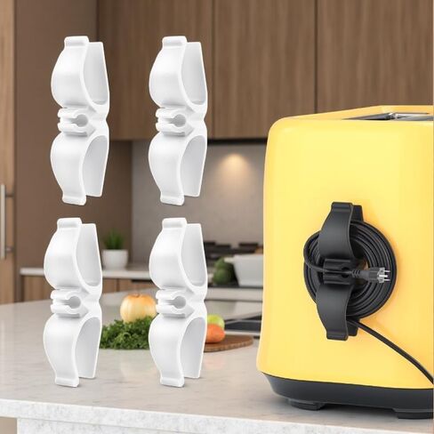 4PCS Cord Organizer for Kitchen Appliances, Appliance Cord Organizer Stick on, Small Kitchen Appliances Cord Keeper, Adhesive Cord Holder, Cord Winder for Pressure Cooker, Stand Mixer… in Saudi Arabia
