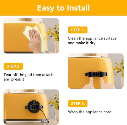 4PCS Cord Organizer for Kitchen Appliances, Appliance Cord Organizer Stick on, Small Kitchen Appliances Cord Keeper, Adhesive Cord Holder, Cord Winder for Pressure Cooker, Stand Mixer… in Saudi Arabia