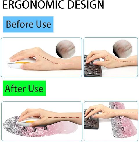 Keyboard Wrist Rest and Mouse Pad Wrist Support Set with Coffee Coaster, Non-Slip PU Base for Gaming and Office, Comfortable & Lightweight for Easy Typing & Pain Relief,Flower Bible Verse Psalm 46-10 in Saudi Arabia