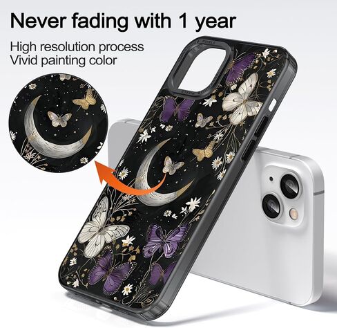 حالة نمط الفراشة اللطيفة لـ iPhone 13/iPhone 14 6،1 '' ، تصميم الفراشة الملون ، غطاء هاتف وقائي للسيليكون الناعم للنساء للنساء مع واقي شاشة 2 حزمة ، 01 in Kuwait