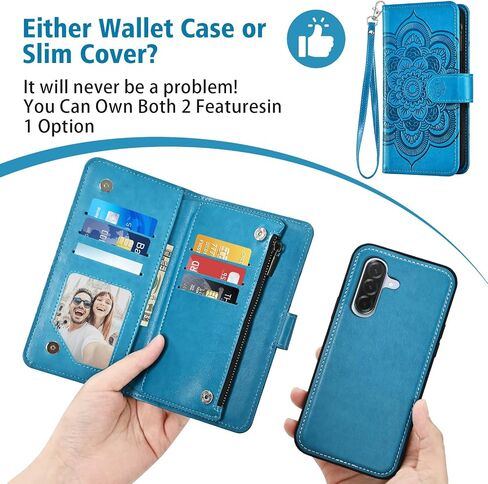 علبة الهاتف لـ Samsung Galaxy A36 5G SHIPPER WALLET غطاء خلايا قابلة للفصل مع حامي شاشة زجاجية مقسّلة Crossbody Lanyard Mandala حامل بطاقة زهرة 36 ​​3 36A LTE SM-A366U نساء بني بني in Saudi Arabia