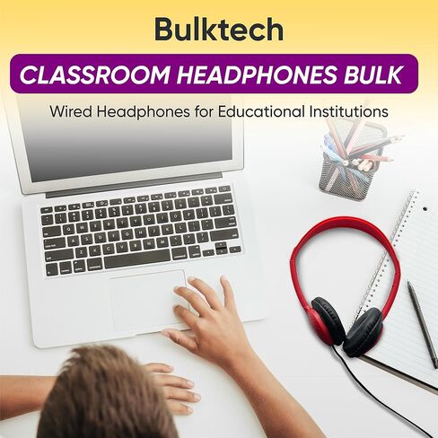 10 Pack Bulk Wired On-Ear Leather Headphones with 3.5mm Connector, Black in Saudi Arabia