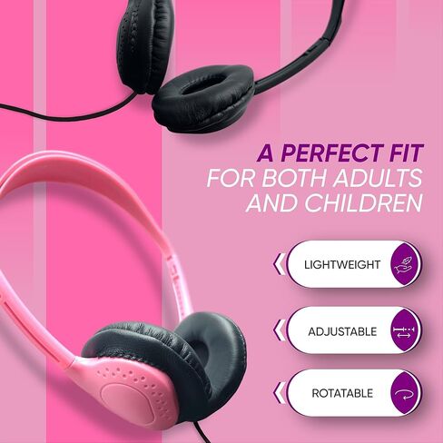 10 Pack Bulk Wired On-Ear Leather Headphones with 3.5mm Connector, Black in Saudi Arabia