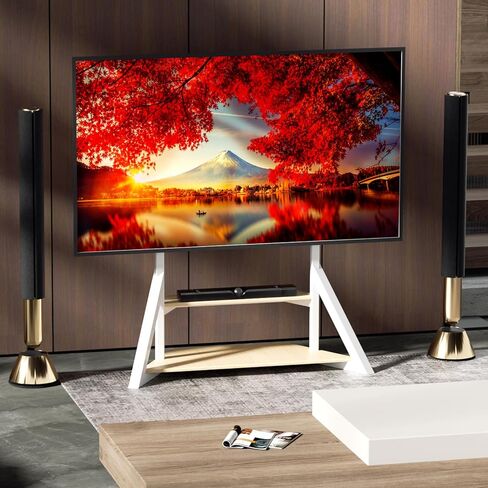 unho Rolling TV Stand for 65-100 Inch TVs, Heavy Duty Mobile TV Cart in Kuwait