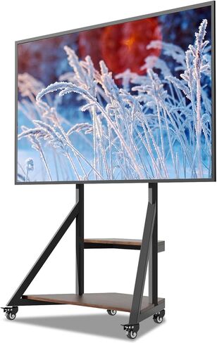 حامل أرضية تلفزيوني أبيض غير أبيض مع أرفف عجلات من 65 إلى 100 بوصة شاشة LCD/LED منحنية مسطحة تصل إلى 220 رطلاً ، ومرتفعات قابلة للتعديل تلفزيون تقف فيسا 800 × 600 مم ، وقصة تلفزيون متدحرجة لمكتب غرفة نوم in Saudi Arabia