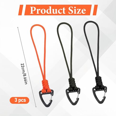 3 Pack Paracord Keychain Lanyard, Triangle Buckle Lock Clip Hook Strap, Paracord Lanyard for Car Keys Backpack Camping Hiking Fishing in Saudi Arabia
