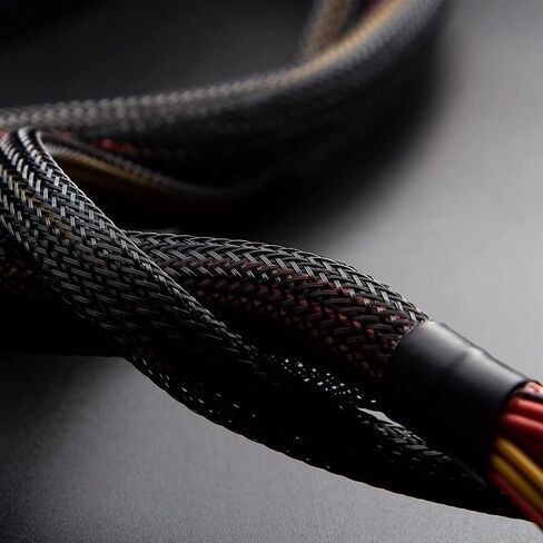 PET Expandable Braided Sleeving 25Ft-3/4 inch Wire Loom, Aibole Braided Cable Sleeve Wire Wrap,Black&Blue in Saudi Arabia