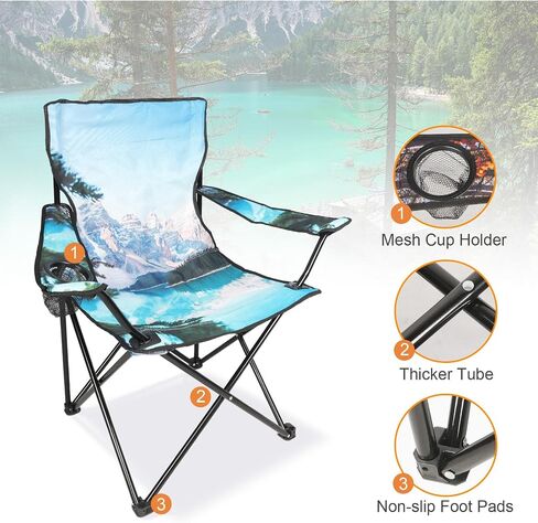 Northroad Camping Chair Portable Camp Chair, Folding Lawn Chair with Cup Holder for Outdoor Camping, Hiking, Travel, Patio, Beach, Picnics in Kuwait