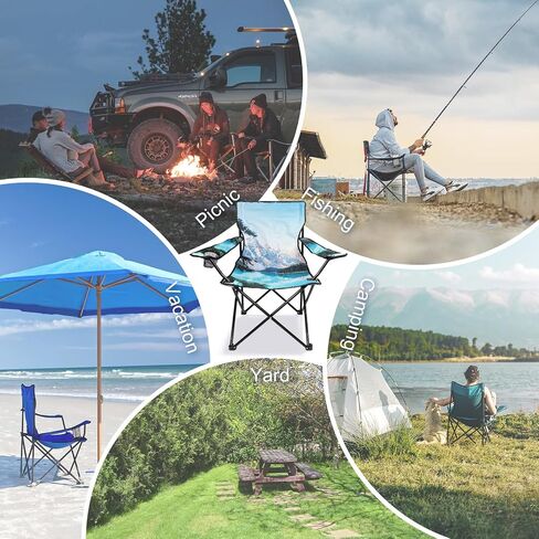 Northroad Camping Chair Portable Camp Chair, Folding Lawn Chair with Cup Holder for Outdoor Camping, Hiking, Travel, Patio, Beach, Picnics in Kuwait