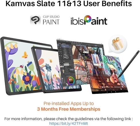 Huion Kamvas Slate 11 مستقلة الرسم الجهاز اللوحي لا حاجة إلى جهاز كمبيوتر ، 10.95 بوصة 90 هرتز شاشة مكافحة الجهد مع الحامل ، قلم الإمالة Android 14 8 جيجا بايت RAM 128GB ROM 1TB توسيع ، 8000 مللي أمبير في الساعة in Saudi Arabia