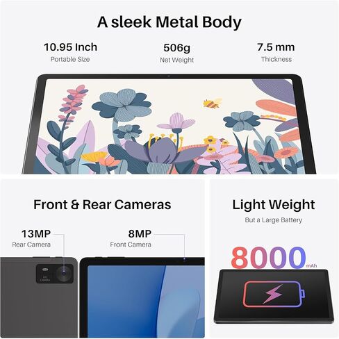 Huion Kamvas Slate 11 مستقلة الرسم الجهاز اللوحي لا حاجة إلى جهاز كمبيوتر ، 10.95 بوصة 90 هرتز شاشة مكافحة الجهد مع الحامل ، قلم الإمالة Android 14 8 جيجا بايت RAM 128GB ROM 1TB توسيع ، 8000 مللي أمبير في الساعة in Saudi Arabia