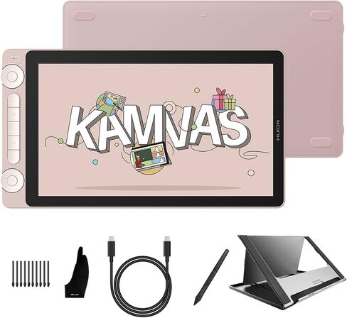 Huion kamvas 13 (Gen 3) رسم قرص رسم مع شاشة ، قرص فني كامل المصطلح بحجم 13.3 بوصة مع زجاج Canvas الثاني ، Pentech 4.0 ، 16384 PEN ، الأوجه المزدوجة ، الحامل القابل للتعديل ، كابل كامل الميزة ، وردي in Saudi Arabia