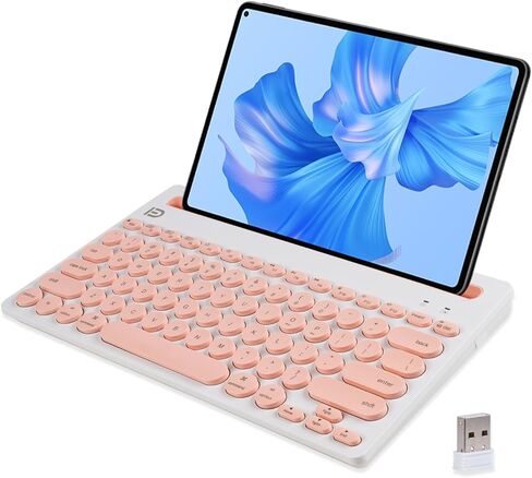 لوحة مفاتيح Bluetooth اللاسلكية Xuangui مع حامل لأجهزة iPad اللوحي والهاتف ، 2.4 جيجا هرتز/BT5/BT3 ، تصميم صامت لللمس الناعم ، 79-KEYs محمولة ، متوافقة مع Window/Mac OS/Android/iOS/PC Computer (أسود) in Kuwait