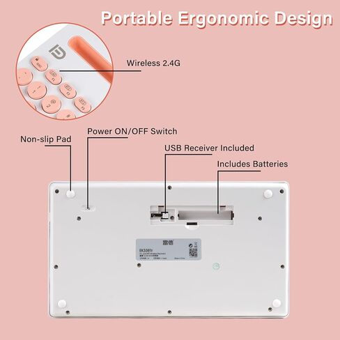 لوحة مفاتيح Bluetooth اللاسلكية Xuangui مع حامل لأجهزة iPad اللوحي والهاتف ، 2.4 جيجا هرتز/BT5/BT3 ، تصميم صامت لللمس الناعم ، 79-KEYs محمولة ، متوافقة مع Window/Mac OS/Android/iOS/PC Computer (أسود) in Kuwait