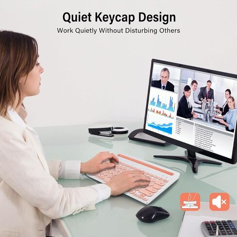 لوحة مفاتيح Bluetooth اللاسلكية Xuangui مع حامل لأجهزة iPad اللوحي والهاتف ، 2.4 جيجا هرتز/BT5/BT3 ، تصميم صامت لللمس الناعم ، 79-KEYs محمولة ، متوافقة مع Window/Mac OS/Android/iOS/PC Computer (أسود) in Kuwait