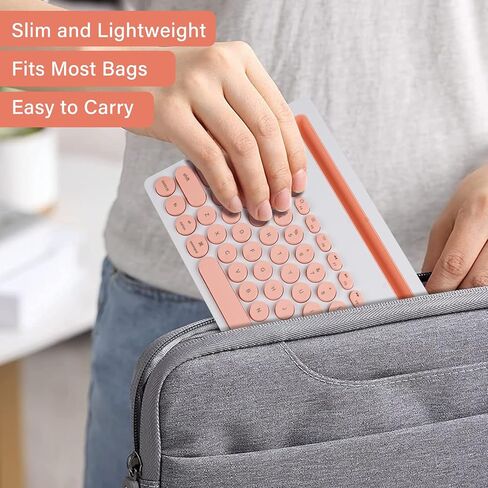 لوحة مفاتيح Bluetooth اللاسلكية Xuangui مع حامل لأجهزة iPad اللوحي والهاتف ، 2.4 جيجا هرتز/BT5/BT3 ، تصميم صامت لللمس الناعم ، 79-KEYs محمولة ، متوافقة مع Window/Mac OS/Android/iOS/PC Computer (أسود) in Kuwait