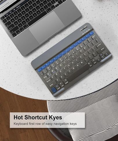Ultra-Slim Wireless Bluetooth Keyboard, Rechargeable Travel Portable Keyboard Compatible Android, Windows, iOS, Mac OS, for iPhone, for ipad, for Samsung, Tablet, Laptop in Saudi Arabia