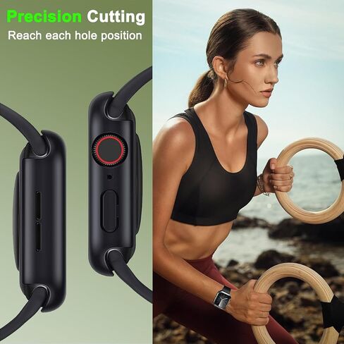 2 علبة وقائية من Pack Pack PC مع واقي شاشة زجاجي مقسى متوافق مع Apple Watch Series 9 Series 8 Series 7 41mm لـ IWatch Cover-Black in Saudi Arabia