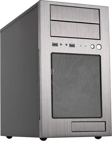 Silverstone Tek Micro-ATX Mini-DTX, Mini-ITX Mid Tower Computer Case with Aluminum Front Panel and Steel Body TJ08B-E - Black in Kuwait
