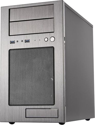 Silverstone Tek Micro-ATX Mini-DTX, Mini-ITX Mid Tower Computer Case with Aluminum Front Panel and Steel Body TJ08B-E - Black in Kuwait