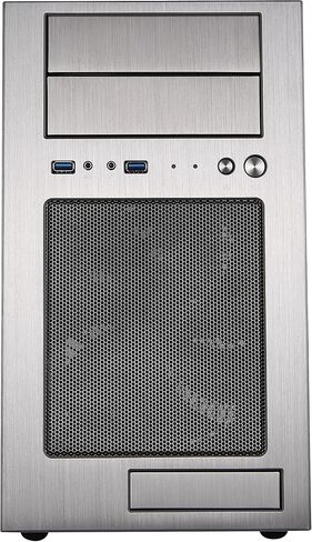 Silverstone Tek Micro-ATX Mini-DTX, Mini-ITX Mid Tower Computer Case with Aluminum Front Panel and Steel Body TJ08B-E - Black in Kuwait