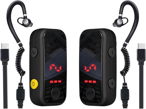 Super Mini Walkie Talkies Pro مع مقاوم للماء ، وراديو ثنائي الاتجاه مع أجهزة أذن للبالغين ، والخارجية ، والمشي لمسافات طويلة ، والبيسبول ، ومطعم 2 عبوة in Kuwait