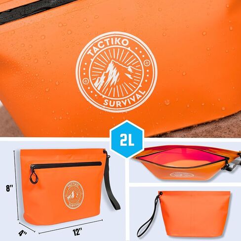 Tactiko 3L Waterproof Pouch w/Splashproof Zipper | Organizer for Dry Bags | Water Resistant Material | Hold All Zipper Bags for Storage, Toiletries, Travel, Beach, Cruise, Home in Kuwait