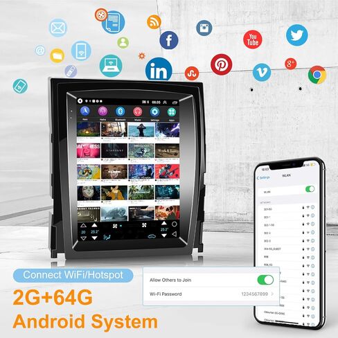 [2g+64g] راديو لـ Cadillac Escalade 2007-2014 ، 9.7 بوصة شاشة Android Touch Screen Cadillac Escalade ، Carplay/Android Auto/EQ Audio/1080p/SWC/Bluetooth in Saudi Arabia
