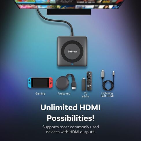 OTTOCAST Car TV Mate Pro with Wireless Carplay Adapter for Apple iPhone, Fire TV Stick Converter, Watching YouTube Netflix Prime Video etc on Car Screen in Kuwait