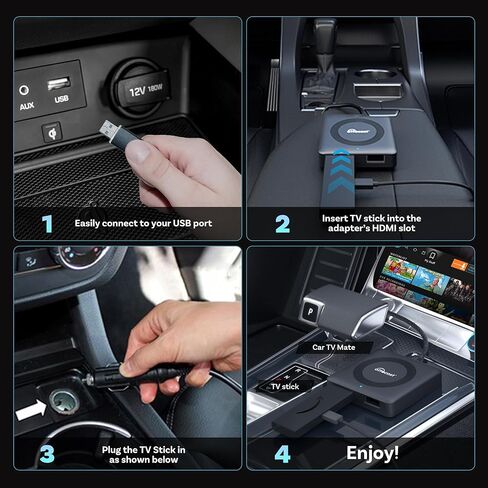 OTTOCAST Car TV Mate Pro with Wireless Carplay Adapter for Apple iPhone, Fire TV Stick Converter, Watching YouTube Netflix Prime Video etc on Car Screen in Kuwait