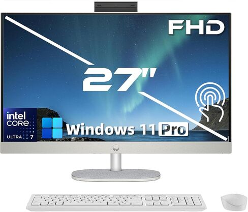 HP 27 "FHD Touchscreen Business Business All-in-One ، Intel 12-Core Ultra 7 155U (Beats I7-1355U) ، Wireless KB & Mouse ، Wi-Fi 6 ، Windows 11 Pro ، for Home أو Work (32 GB RAM | 2 TB SSD) in Saudi Arabia