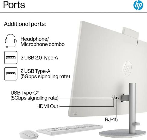 HP 27 "FHD Touchscreen Business Business All-in-One ، Intel 12-Core Ultra 7 155U (Beats I7-1355U) ، Wireless KB & Mouse ، Wi-Fi 6 ، Windows 11 Pro ، for Home أو Work (32 GB RAM | 2 TB SSD) in Saudi Arabia