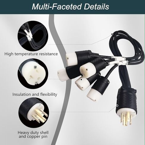 5pin L21-30 ذكر إلى كابل الطاقة الأنثوي Edison لـ Power Distro ، L21-30 Power Distro Cord قابلة للتطبيق على الإضاءة/المرحلة/الصوت/DJ ، كابل توزيعات الطاقة 3.5 قدم وتوصيله بمنتج مؤهل UL in Kuwait