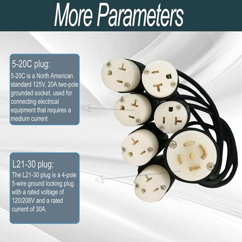 5pin L21-30 ذكر إلى كابل الطاقة الأنثوي Edison لـ Power Distro ، L21-30 Power Distro Cord قابلة للتطبيق على الإضاءة/المرحلة/الصوت/DJ ، كابل توزيعات الطاقة 3.5 قدم وتوصيله بمنتج مؤهل UL in Kuwait