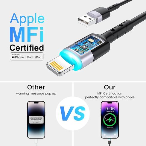 Opluz Coiled iPhone Charger Cord 2 Pack Coiled Lightning Cable 3FT USB Carplay Cable Car Accessories Short iPhone Car Charger Cord [MFi Certified] Short USB to Lightning Cable Black in Kuwait