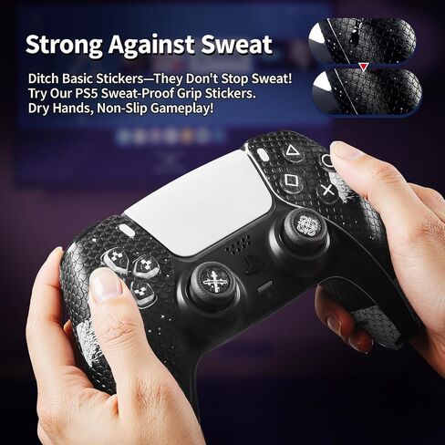 ملصق الشريط Grip Controller للألعاب لوحدة التحكم PlayStation 5 (PS5) ، تغطية التفاف الكاملة ، امتصاص العرق المضاد للانزلاق ، التصميم الشخصي التفاف الكامل （نمط السلسلة） in Saudi Arabia