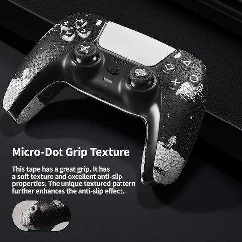 ملصق الشريط Grip Controller للألعاب لوحدة التحكم PlayStation 5 (PS5) ، تغطية التفاف الكاملة ، امتصاص العرق المضاد للانزلاق ، التصميم الشخصي التفاف الكامل （نمط السلسلة） in Saudi Arabia