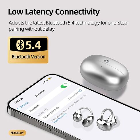 MUZEN Open Ear Headphones, Trickle 4g Lightweight Wireless Bluetooth 5.4 Clip On Earbuds with 38H Playtimes, Fit Comfort Sport Ear Clip Earbuds, Hi-Fi Earphones for Fintness Running Workout in Kuwait