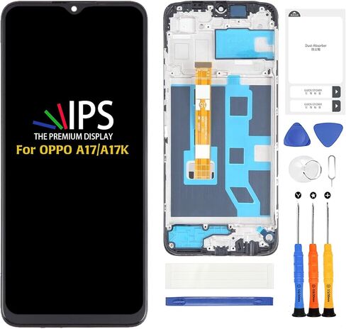 A-MIND for Oppo A17 /A17K 6.56" LCD with Frame Screen Replacement CPH2477/CPH2471 LCD Display Touch Digitizer Screen Assembly with Repair Tools in Saudi Arabia